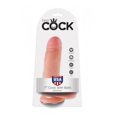 Cock 7 Inch W/ Balls Flesh