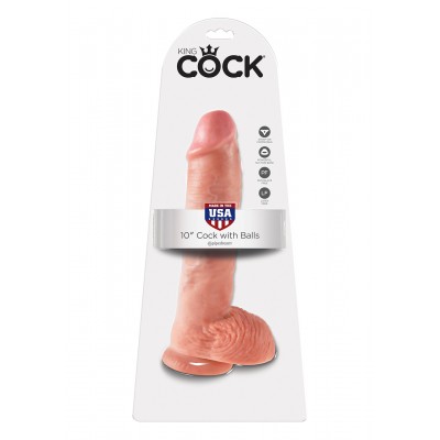 Cock 10 Inch W/ Balls Flesh