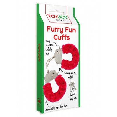 Furry Fun Cuffs Red Plush