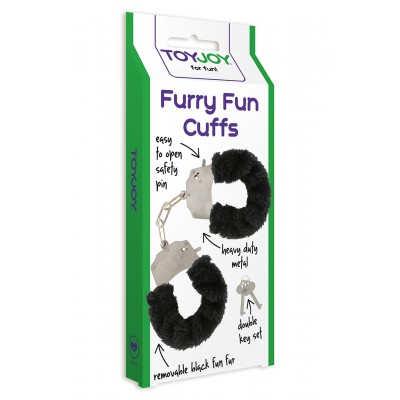 Furry Fun Cuffs Black Plush