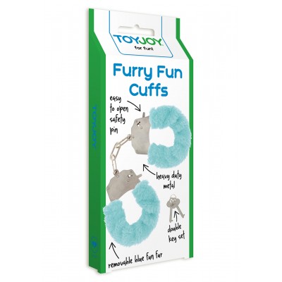 Furry Fun Cuffs Pale Blue Plush