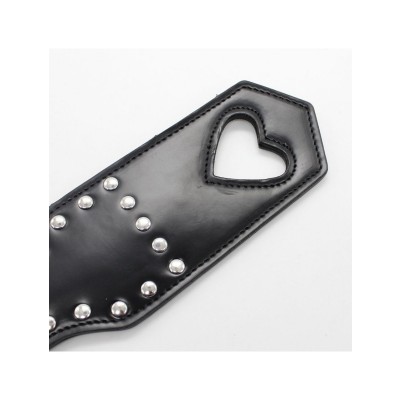 Studded Heart Paddle - Black