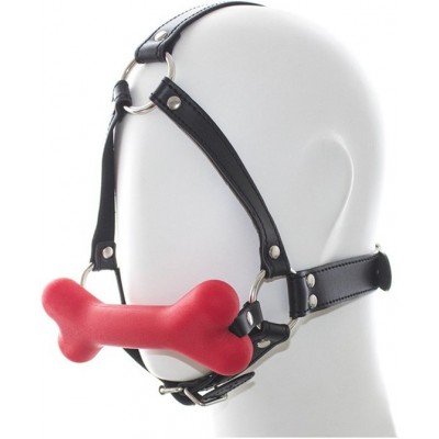 Hound Bone Gag Head Harness - Red