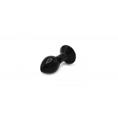 Glass Plug Crystal Gem Black