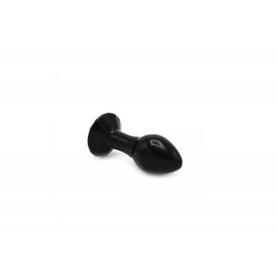 Glass Plug Crystal Gem Black