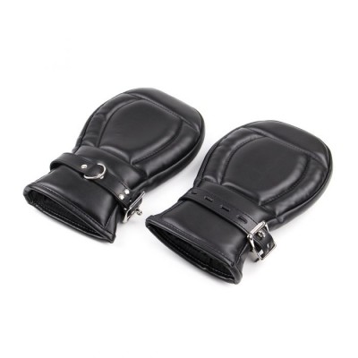 BDSM Leather Mitts Black