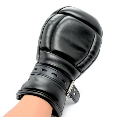 BDSM Leather Mitts Black